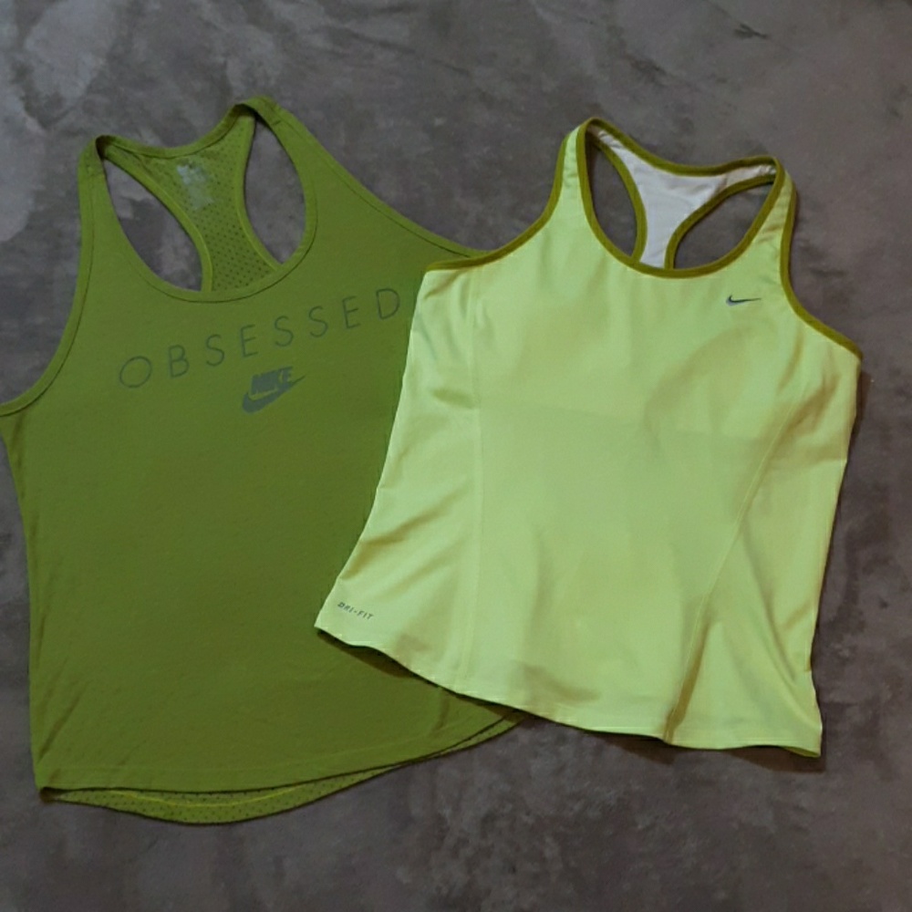 Nike Lime Green Racer Back 2pc Bundle size L/XL